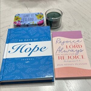 Gift Set 50 Days of Hope Journal, 2026 Planner, -Prayer Box & Tiny Candle